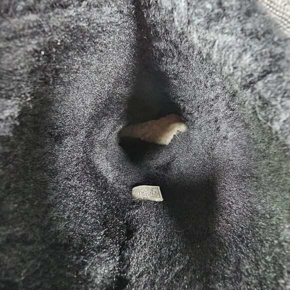 UGG Australia Classic Tall Black Suede Sheepskin Boots‎ Faded Womens Size 8 - Picture 10 of 12